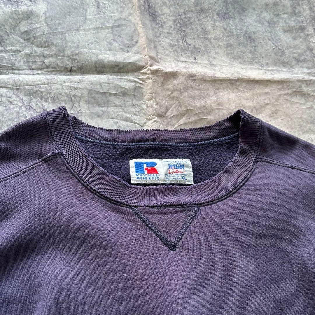 肯*ズ様 【90s】茄子紺 RUSSELL HIGHCOTTON USA製 無地