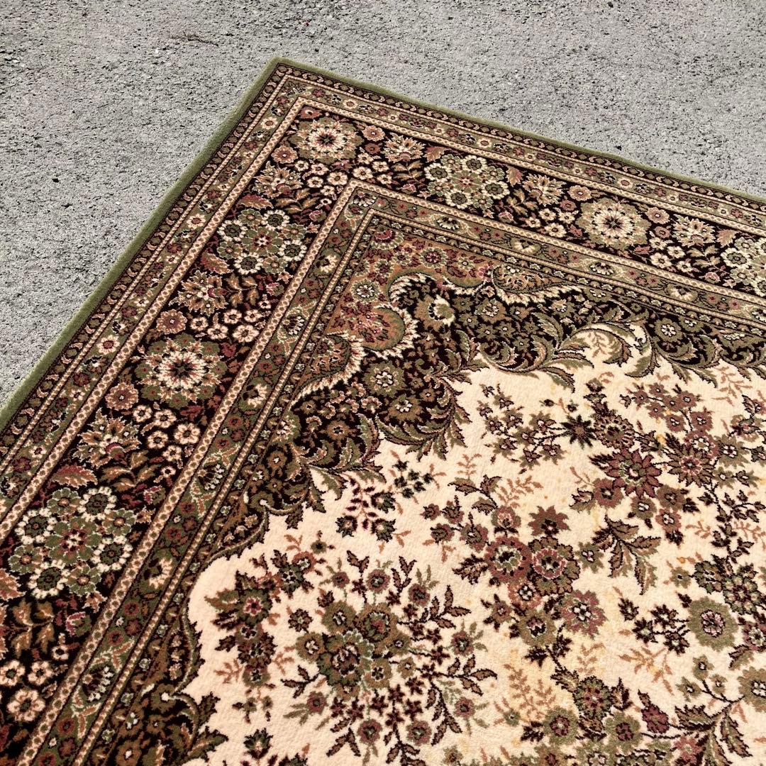 北欧レトロ ナイン ベルギー製 花柄ウールカーペット ペルシャ絨毯 大型絨毯