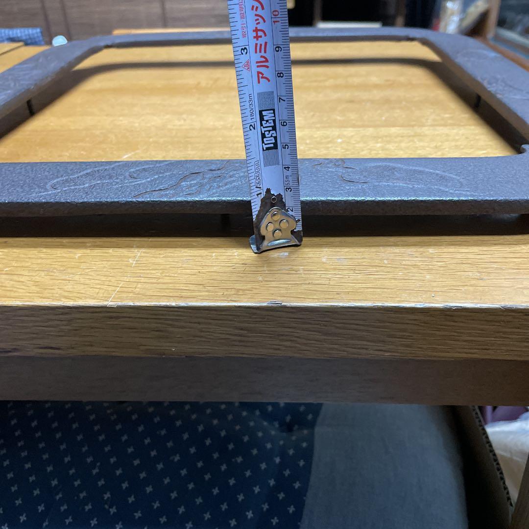 松竹梅鶴と亀の茶道具、炉縁　鉄製