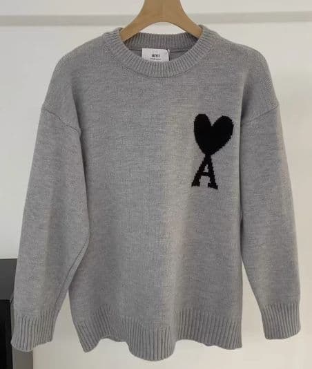 Amiparis グレー ハート刺繍セーター M