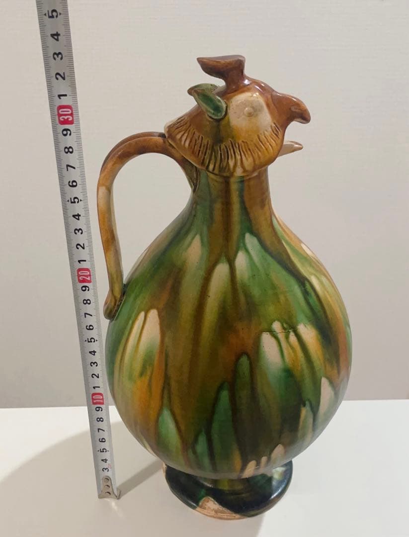 唐三彩鳳首執壺　陶芸　骨董品　古美術