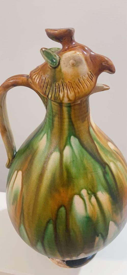 唐三彩鳳首執壺　陶芸　骨董品　古美術
