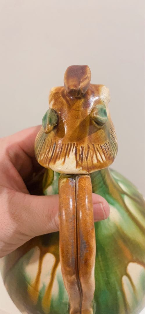 唐三彩鳳首執壺　陶芸　骨董品　古美術