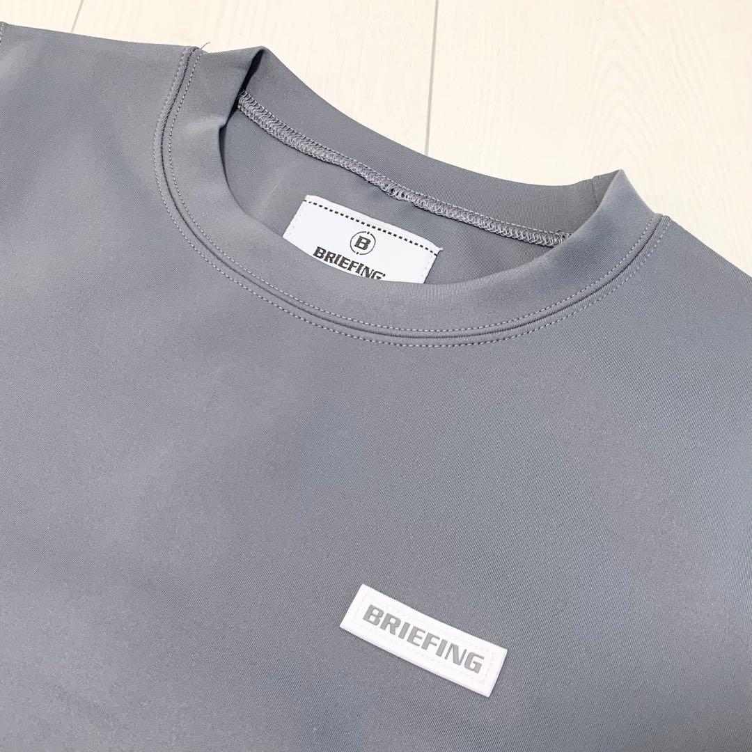 【超美品】ブリーフィング ゴルフ 3D ロゴ クルーネック プルオーバー グレー