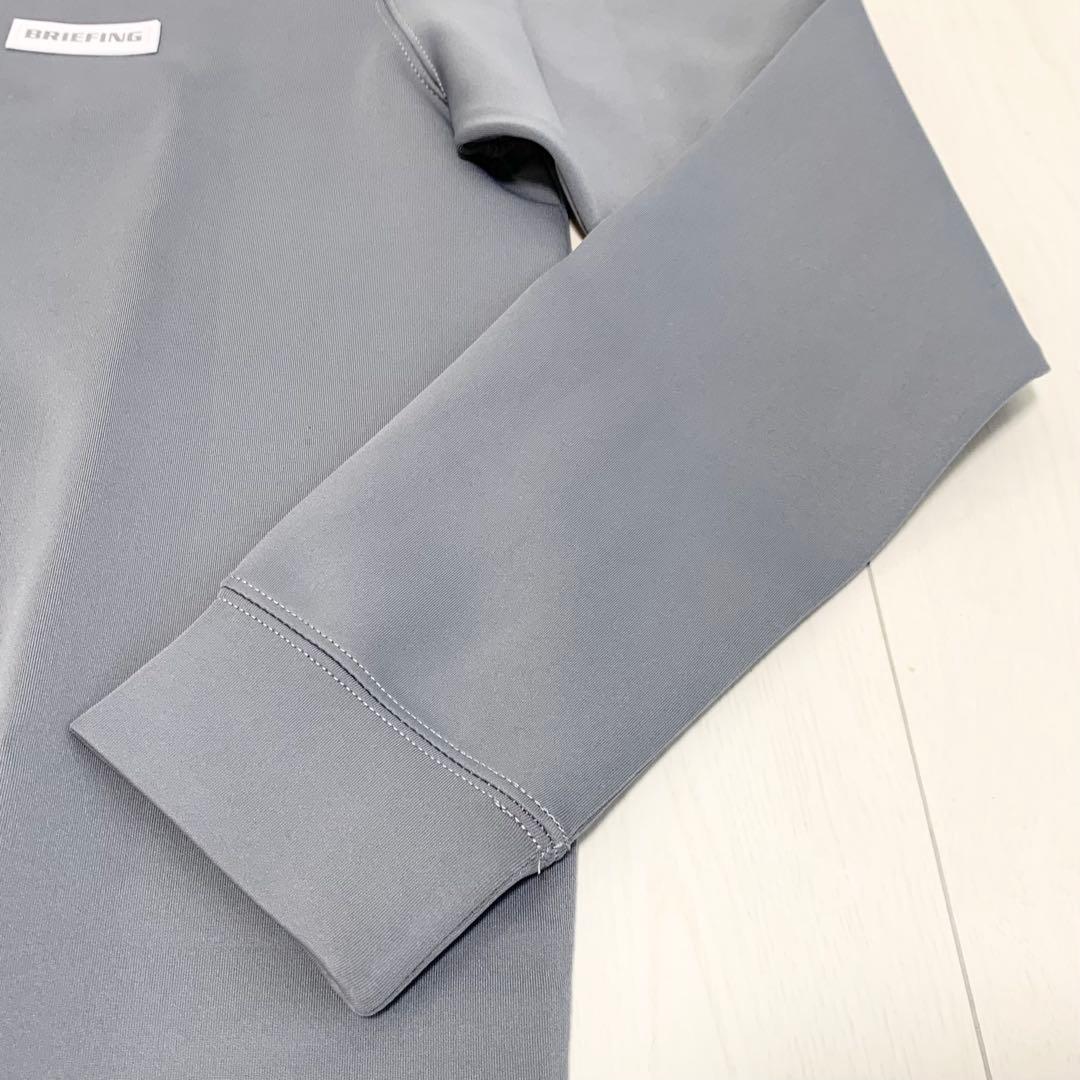 【超美品】ブリーフィング ゴルフ 3D ロゴ クルーネック プルオーバー グレー