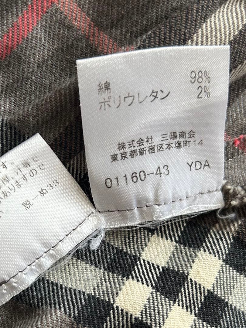 バーバリーブルーレーベル ノバチェック ジップアップワンピース 38 三陽商会