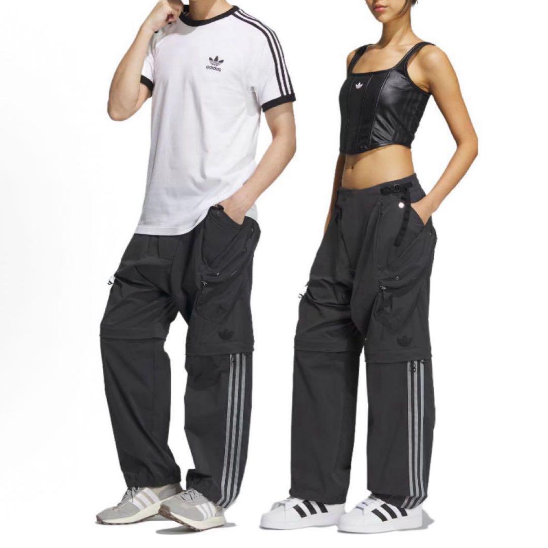 新品XS Adidas 3ストライプ ワークパンツ ブラック　IX7082