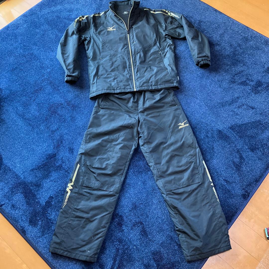 Mizuno ウィンドブレーカー 上下セット ブラック　ブレスサーモ厚手