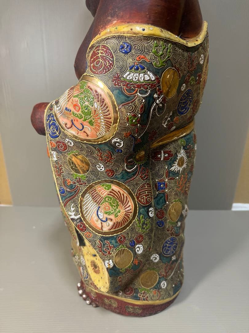 2306 九谷焼　布袋　縁起物 七福神 置物 特大　高60cm  神仏物 時代物