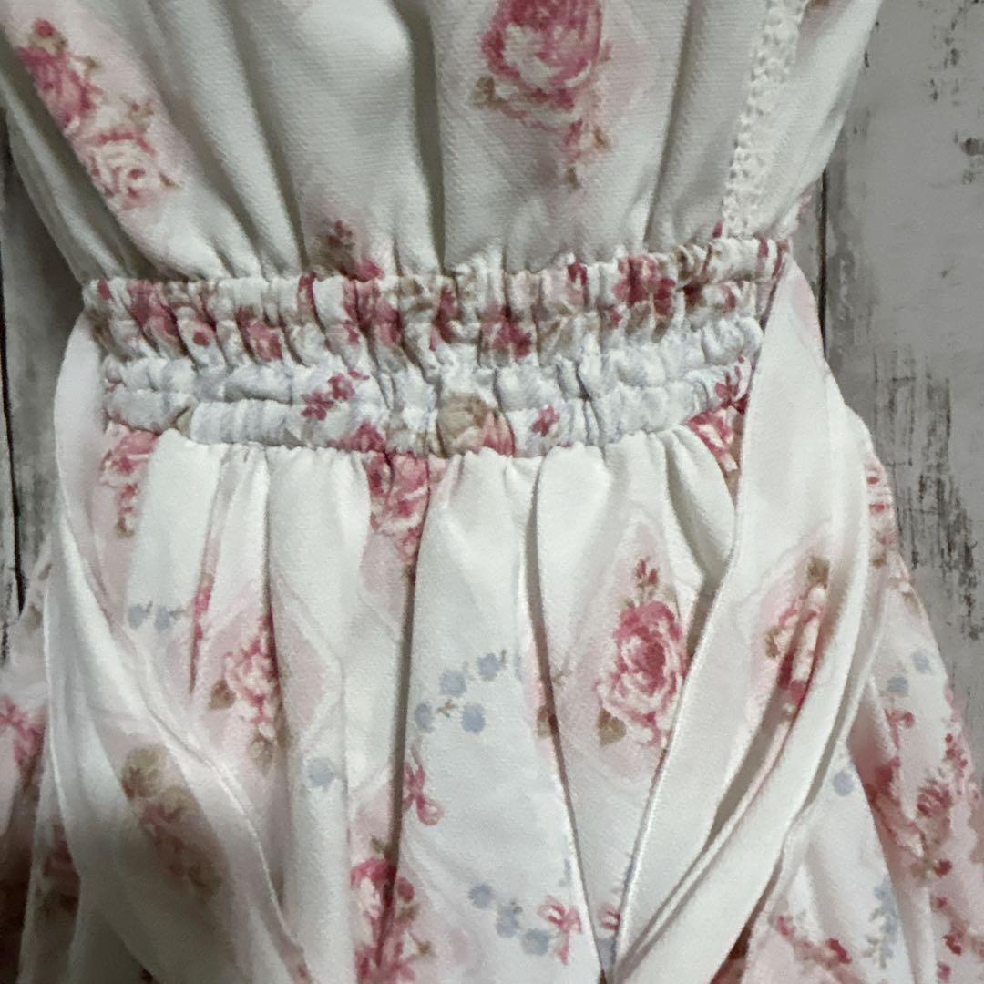 極美品【リズリサ】ローズ柄レースアップワンピース ロリータ ゴスロリ 姫系 花柄