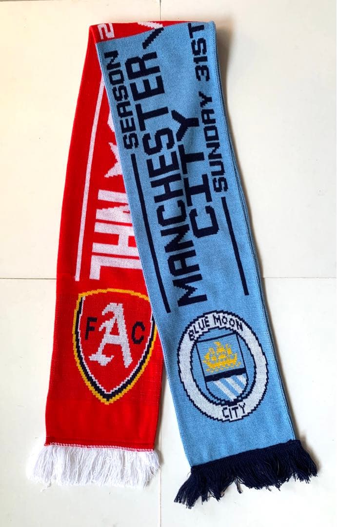 マンチェスターシティ vs アーセナル マンC arsenal スカーフ 英国