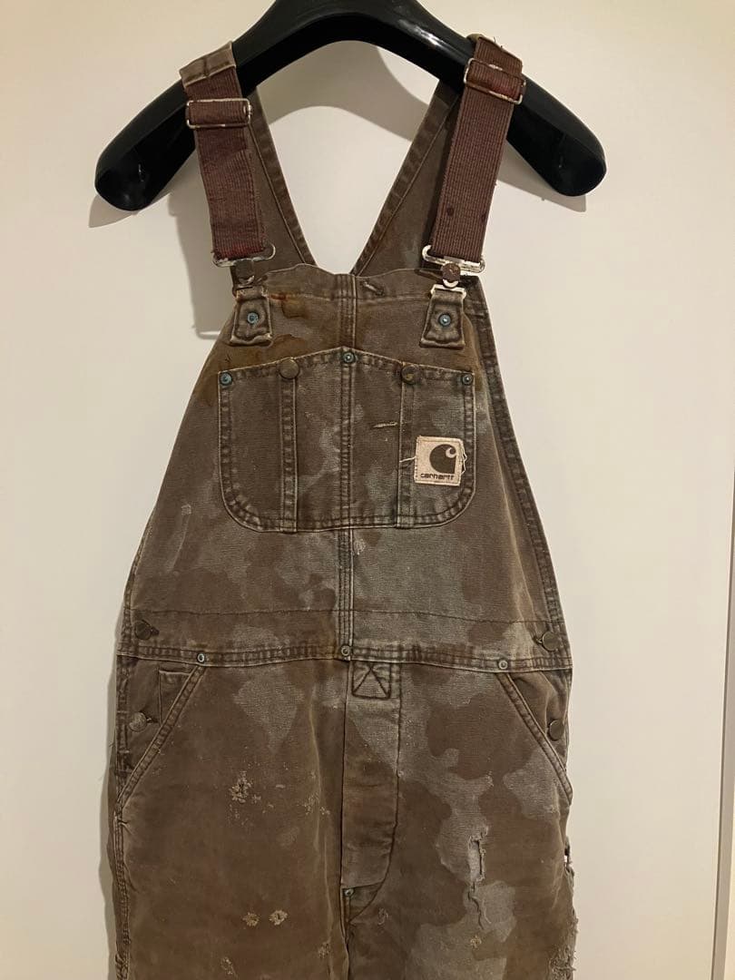 f*i様 激渋　美ボロ　Carhartt ダブルニー　オーバーオール usa製