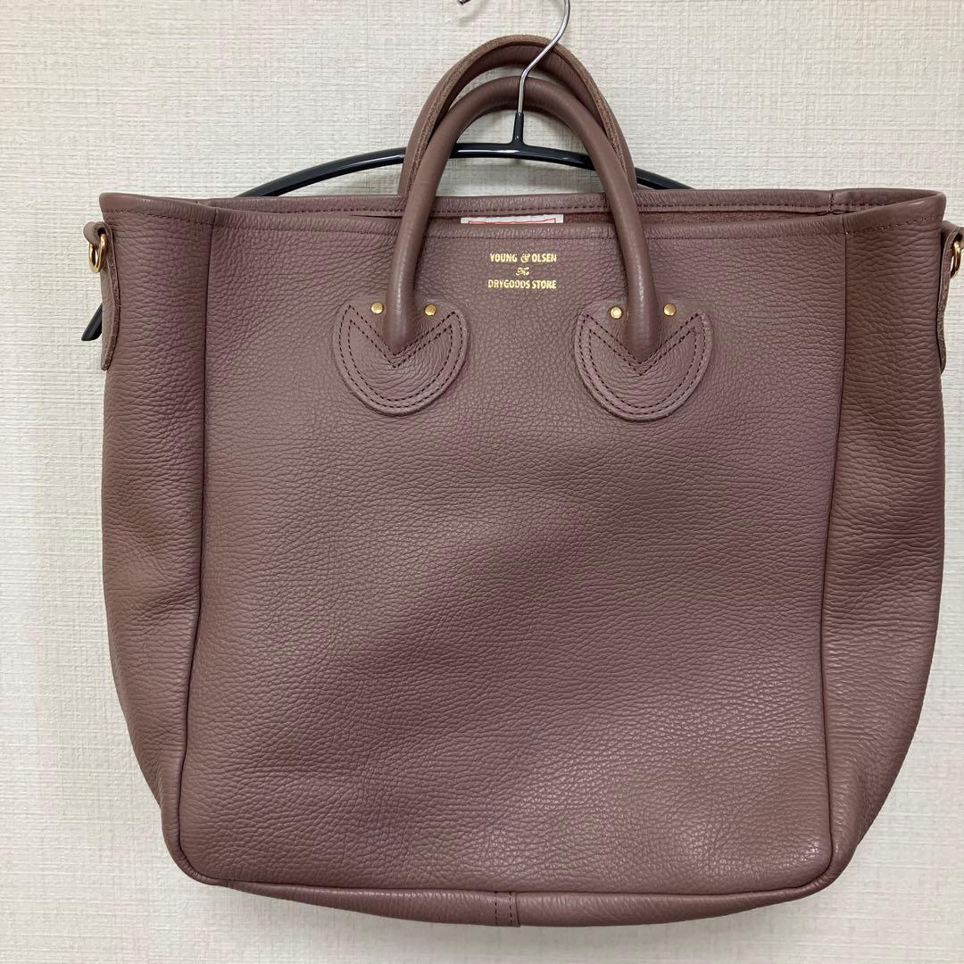 YOUNG & OLSEN レザートートバッグ　ダスティピンク