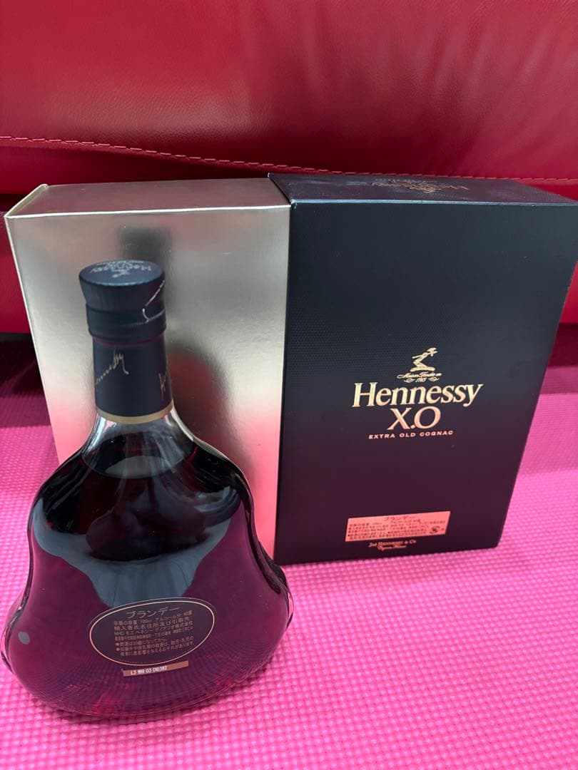 未開封 Hennessy ❣️クリアボトルXO 黒キャップ　ギフトボックス