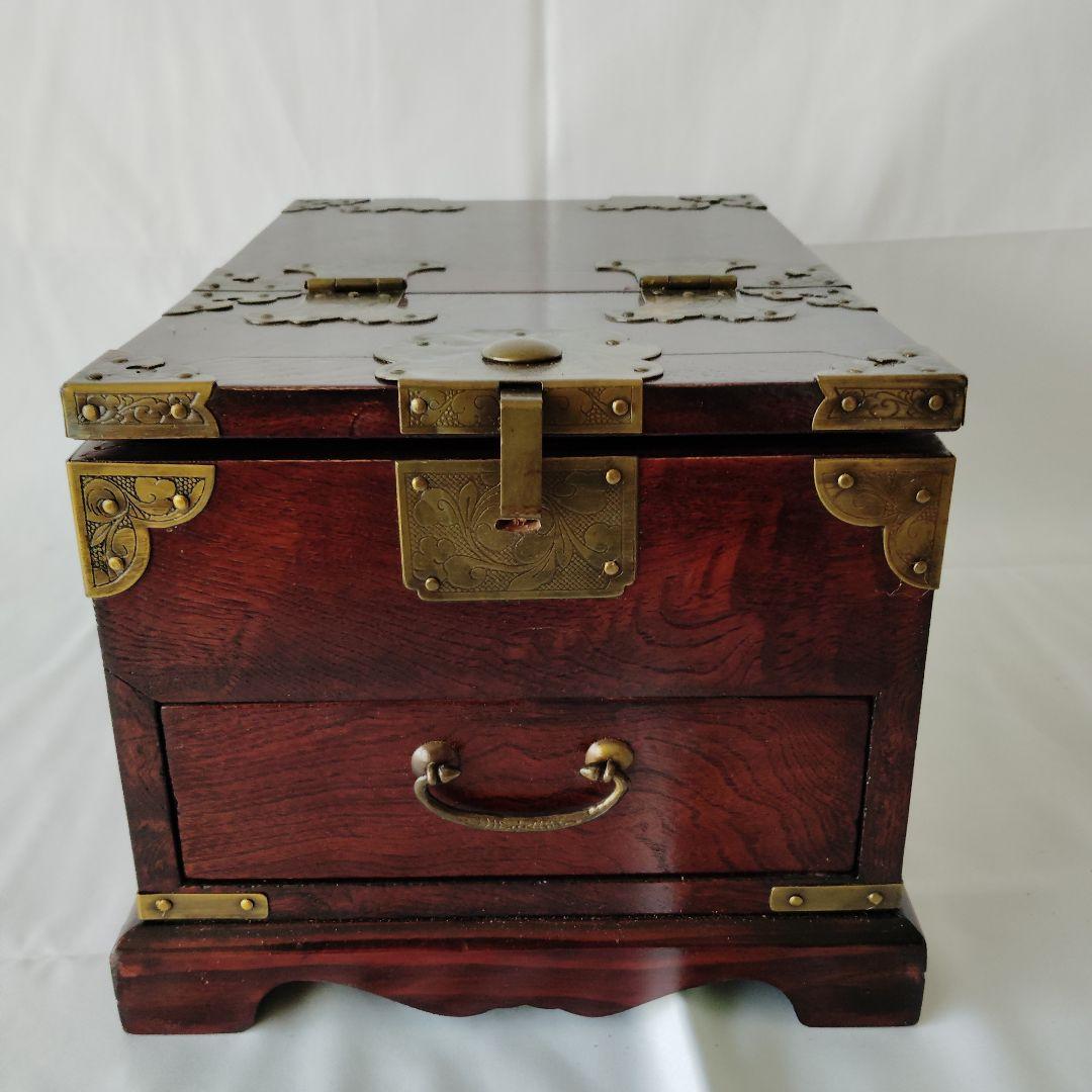 【美品】李朝家具　移動可能ドレッサー　朝鮮箪笥　鏡台 小物入れ　蝶板細工　貴重