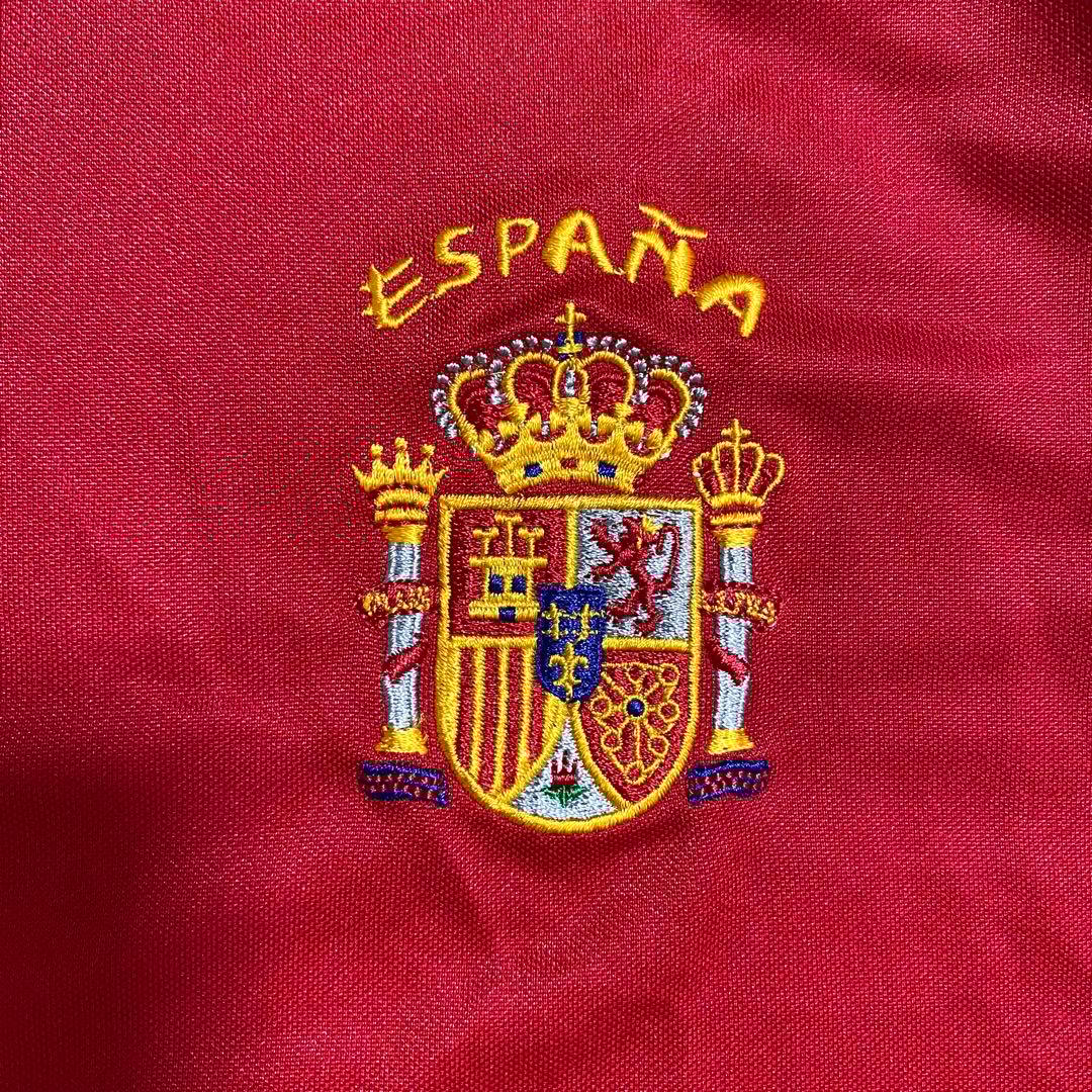 アディダス　スペイン代表　ゲームシャツ　刺繍ロゴ　スリーストライプ　ユーロ　XL