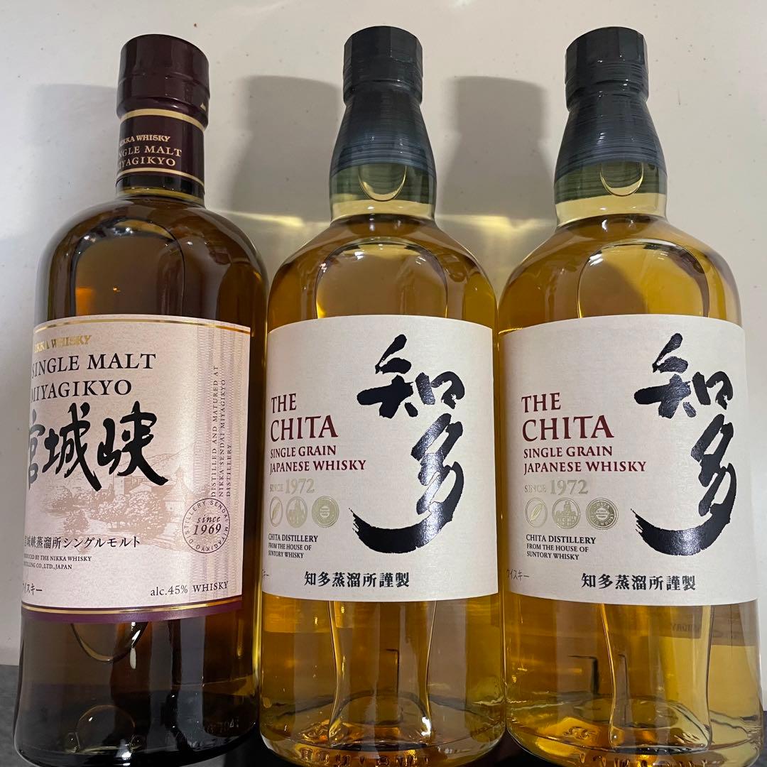 宮城峡 シングルモルト 知多 新品未開封3本セット箱なし