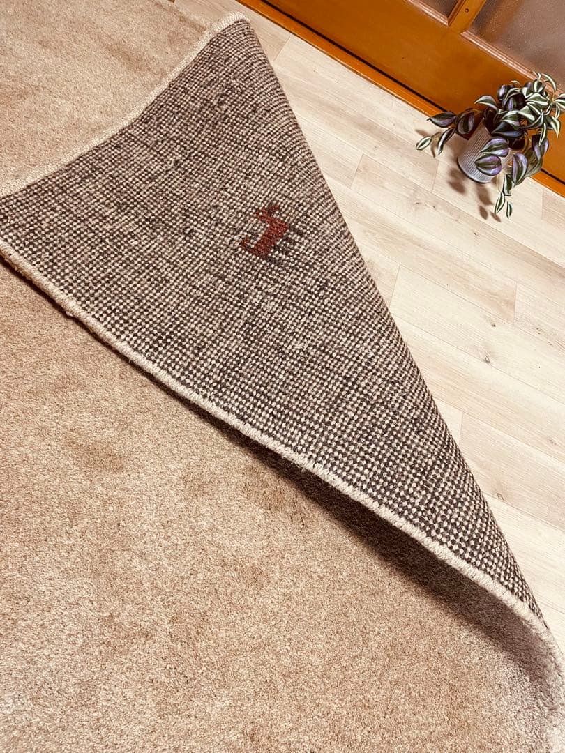 ギャッベ大判期間3Ｗ美品ペルシャ絨毯