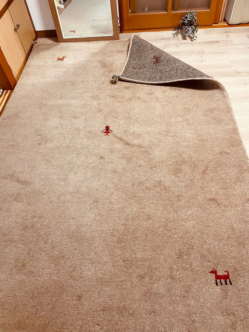 ギャッベ大判期間3Ｗ美品ペルシャ絨毯