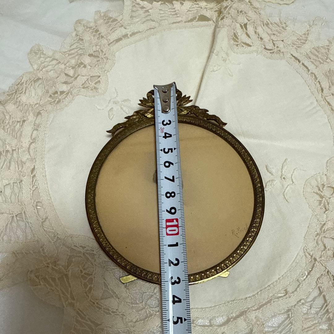 フランス　アンティークフォトスタンド ガラス付き 写真立て フォトガラス