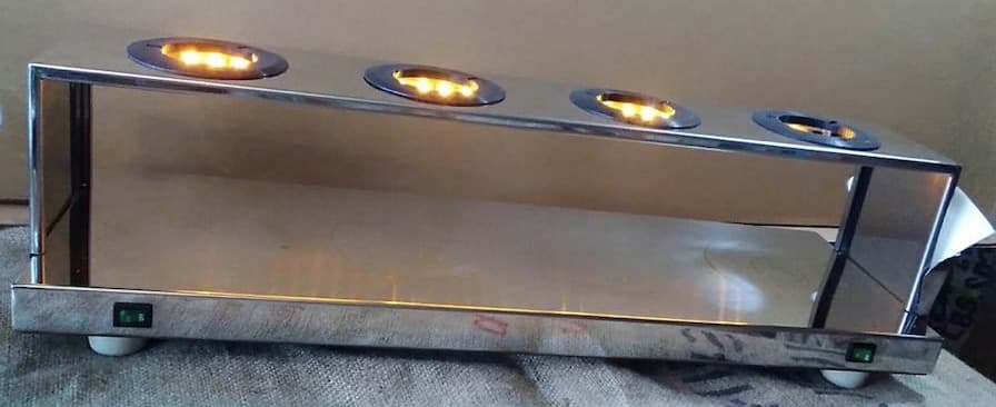 ４連　珈琲ワーマー（保温機）ドリッパー台付き　イルミネーション・ろ紙台