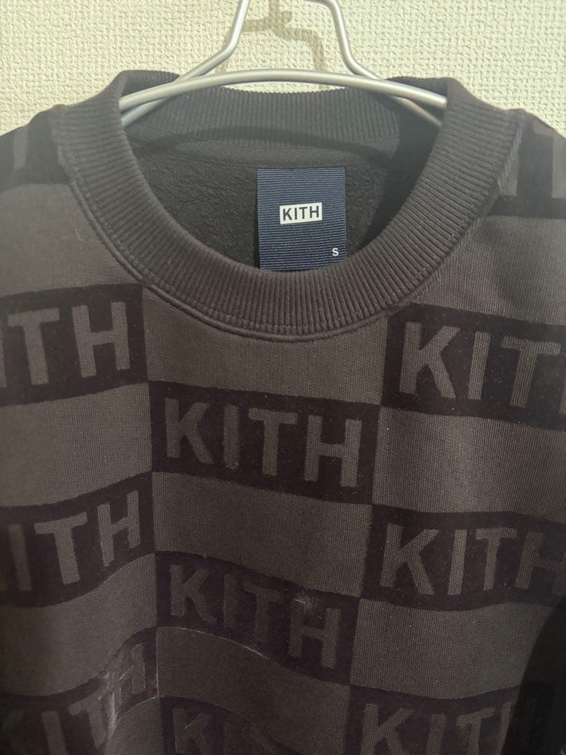 【未使用品】KITH ダークブラウン ロゴスウェット S ボックスロゴモノグラム