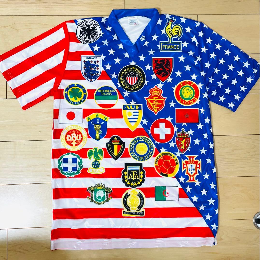 お値下げ/レア1994 USA サッカーユニフォーム　各エンブレム付き　L寸