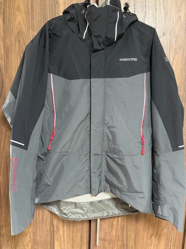 シマノ 防水レインウェア ドライシールド　ブラック・グレー 上下セット