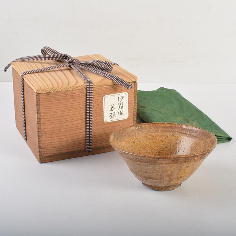 朝鮮美術　李朝　黄伊羅保茶椀　時代箱　N　6700