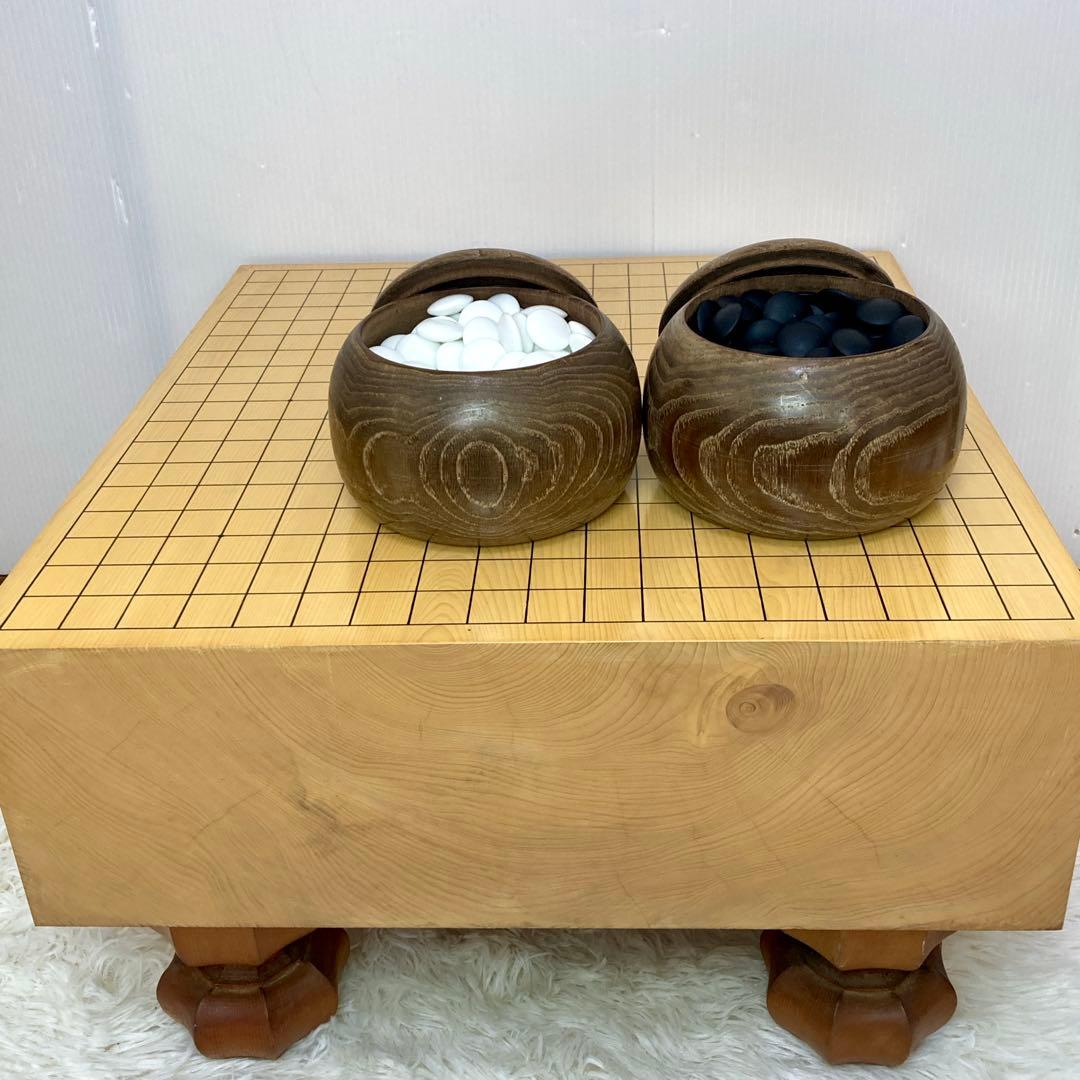 【良品✨】碁盤 脚付 30号 19路盤 碁笥・碁石付き