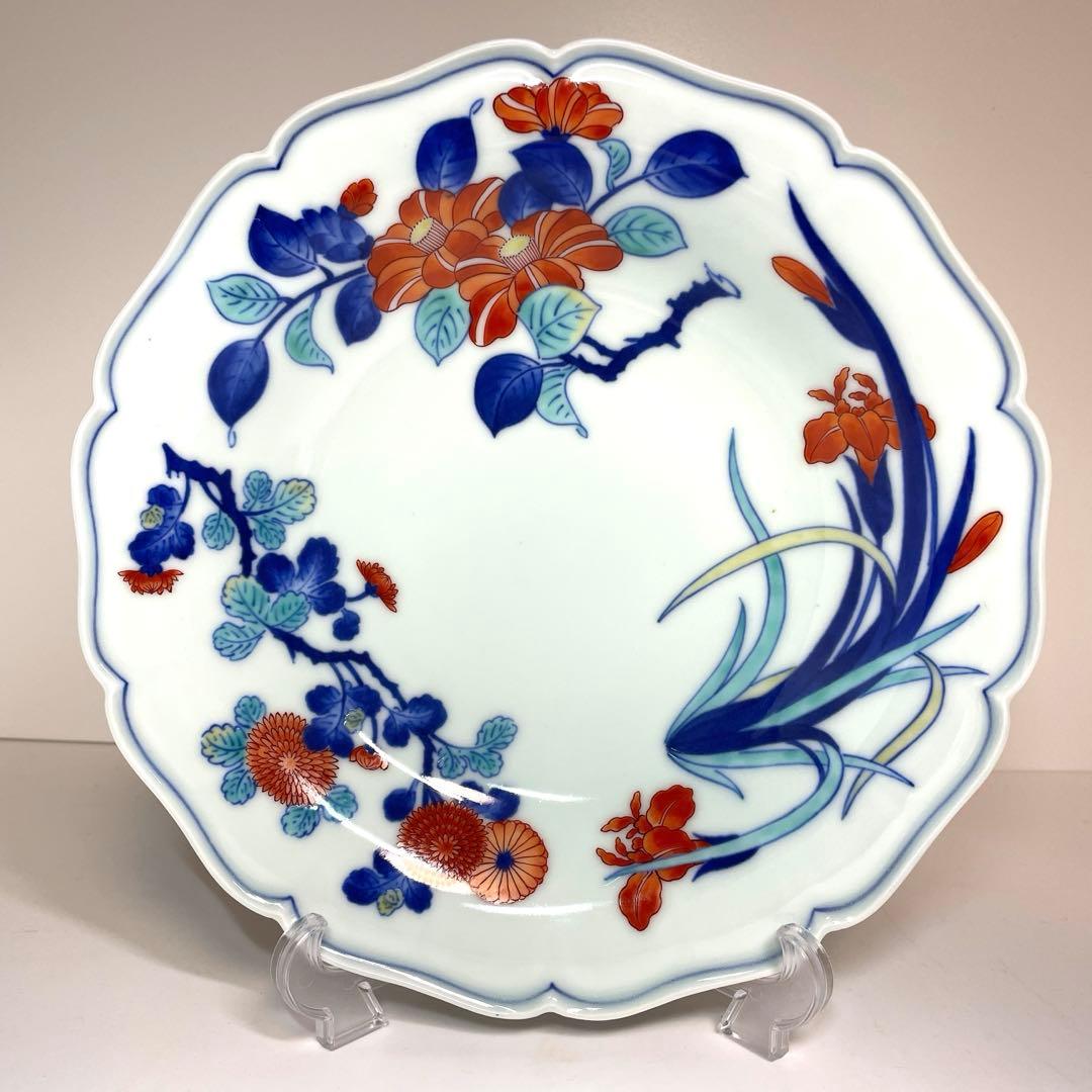 十三代 今右衛門 錦色鍋島 皿 菓子器 花絵
