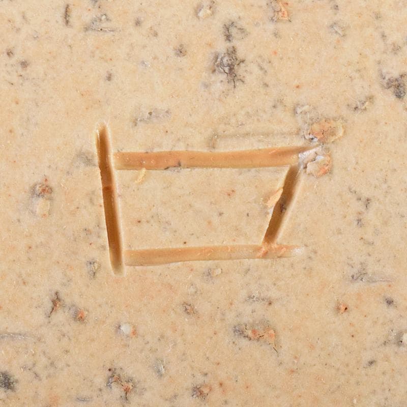 北大路魯山人作　織部焼　鳥絵　長四方皿　狙板　共布　極め箱　D　R7695B