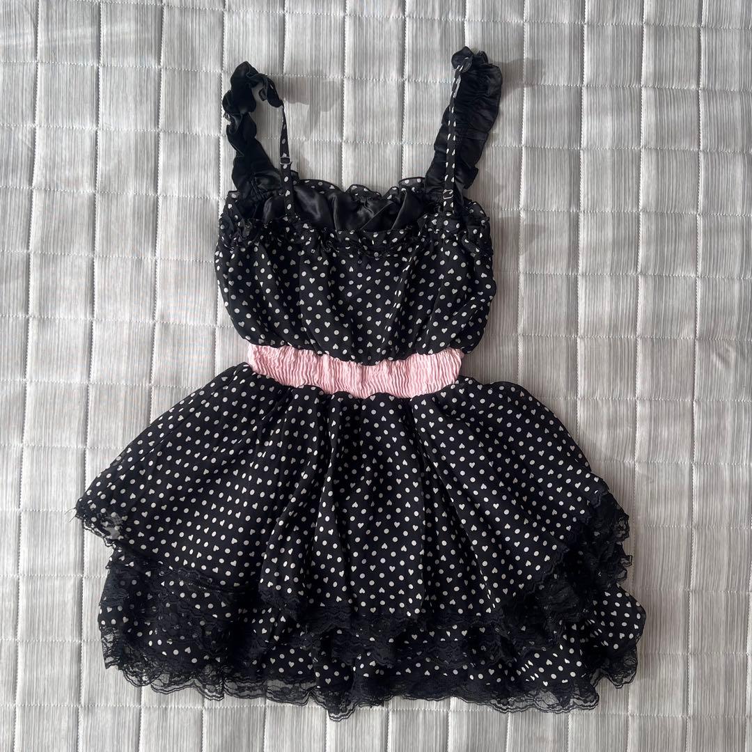 TRALALA ドット柄 キャミミニワンピース