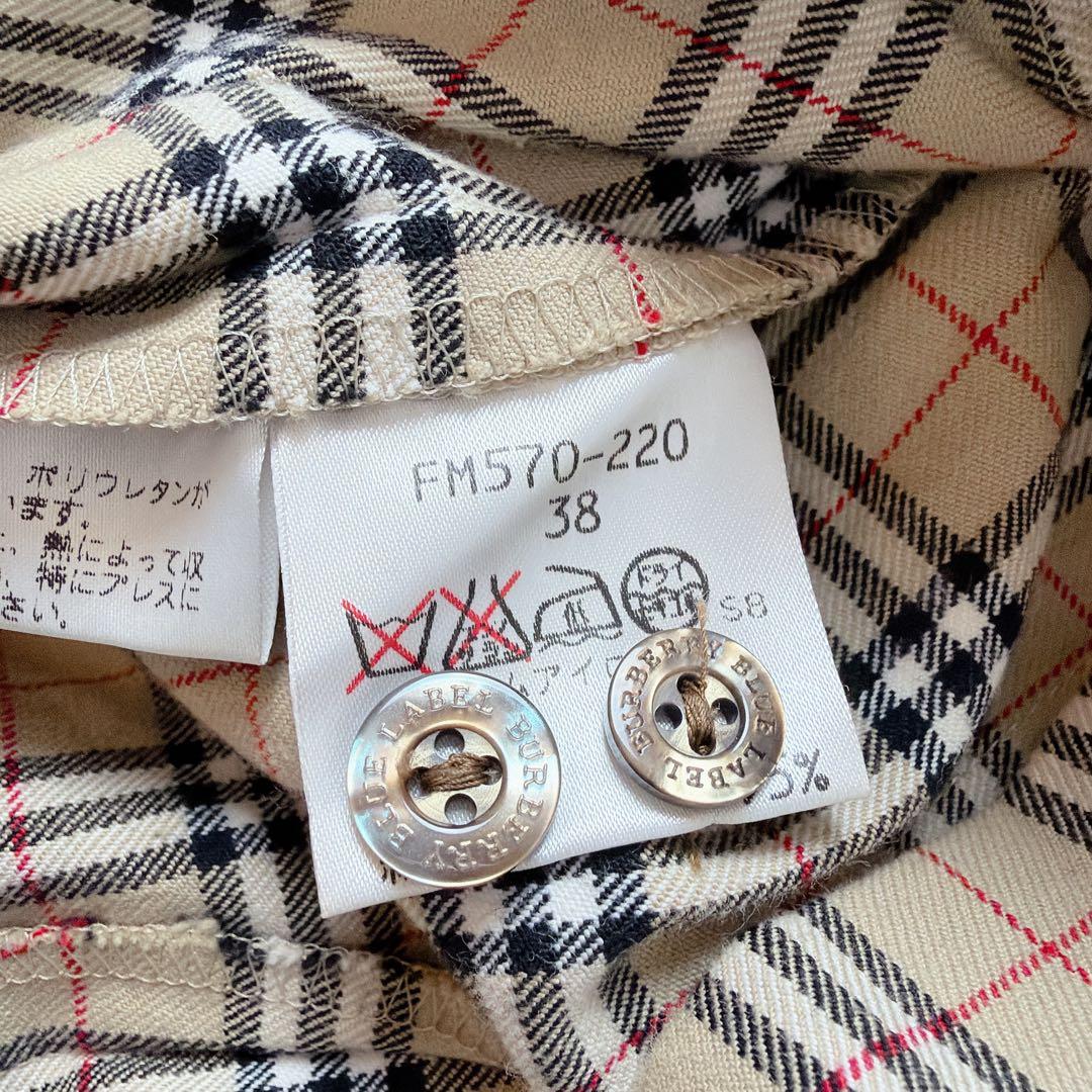 バーバリーブルーレーベル　シャツワンピース　ノバチェック　38 2way