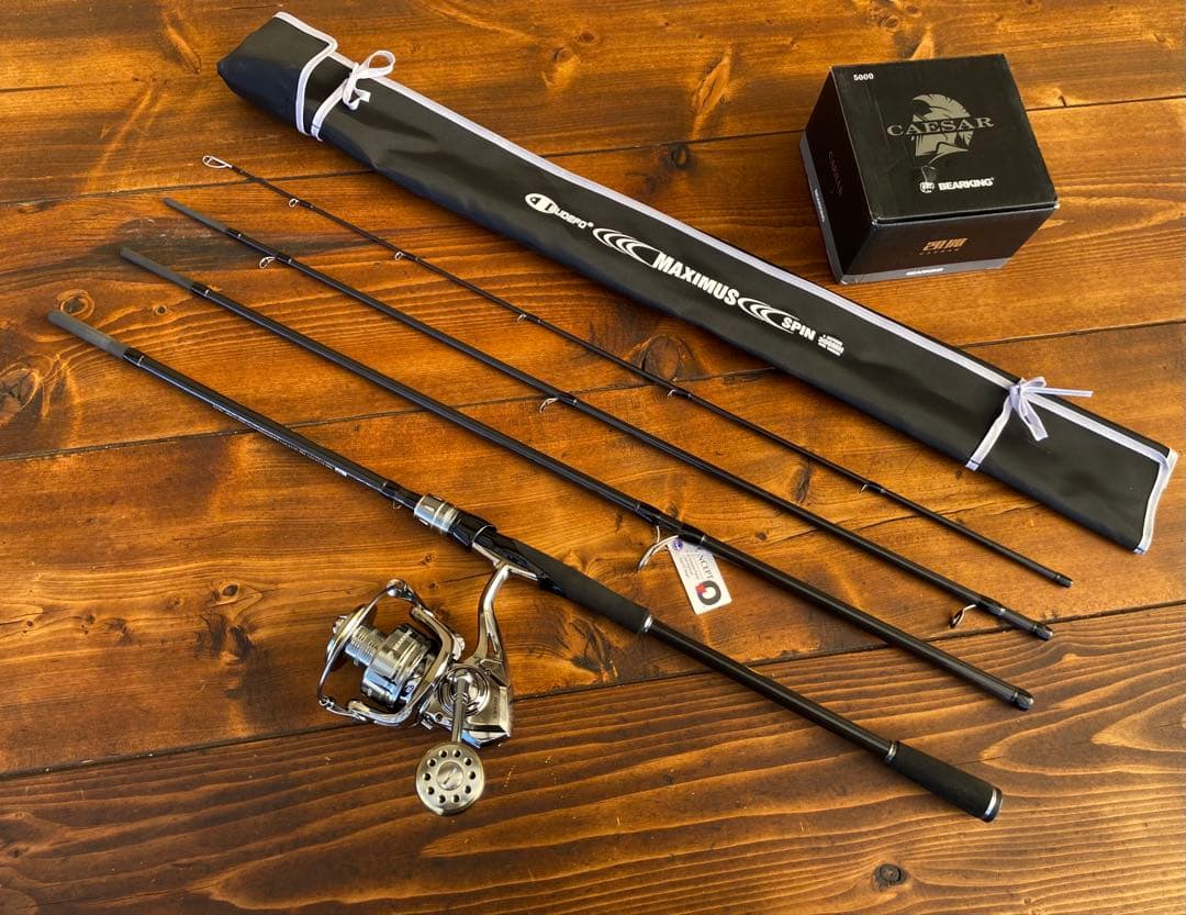 ショアジギングセット　スピニングロッド　300MH 4セクション　カーボンロッド