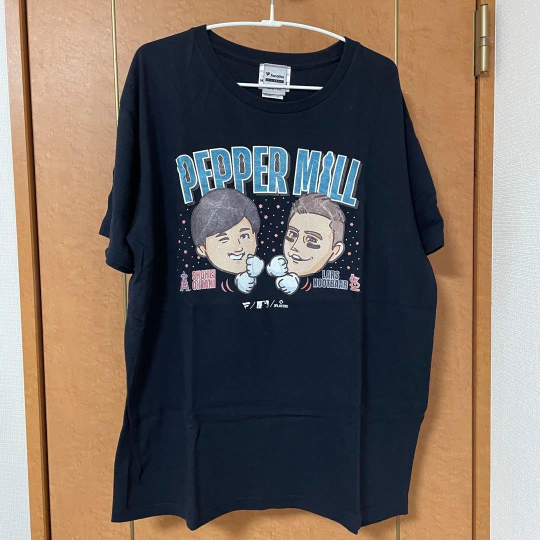 PEPPER MILL Tシャツ 黒　（大谷翔平選手×NOOTBAAR選手）