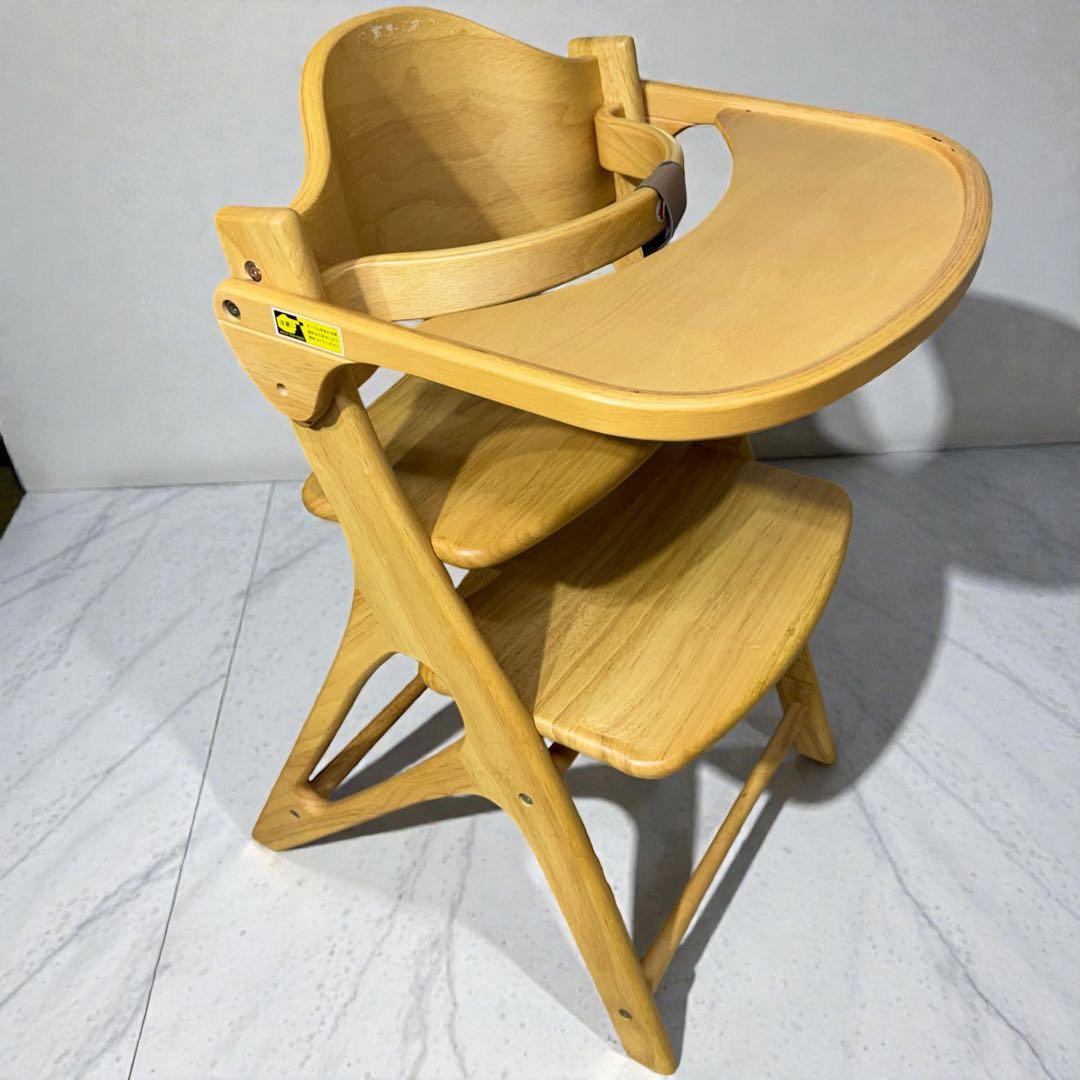 大和屋 アッフルチェア A01 ピュアナチュラル 折りたたみテーブル付 美品