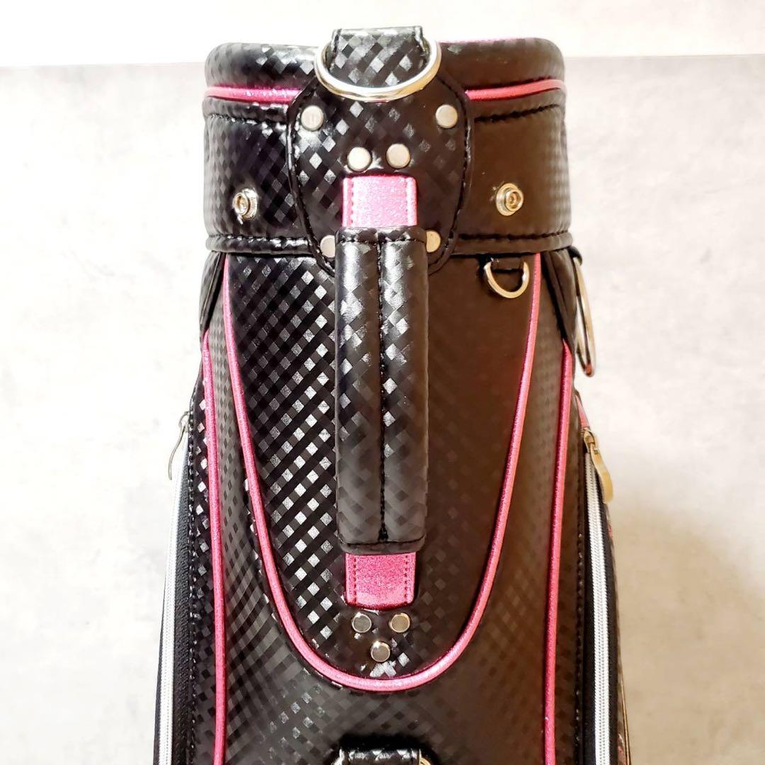 【極美品】ゼクシオ レディース キャディバッグ ゴルフバッグ ピンク×ブラック