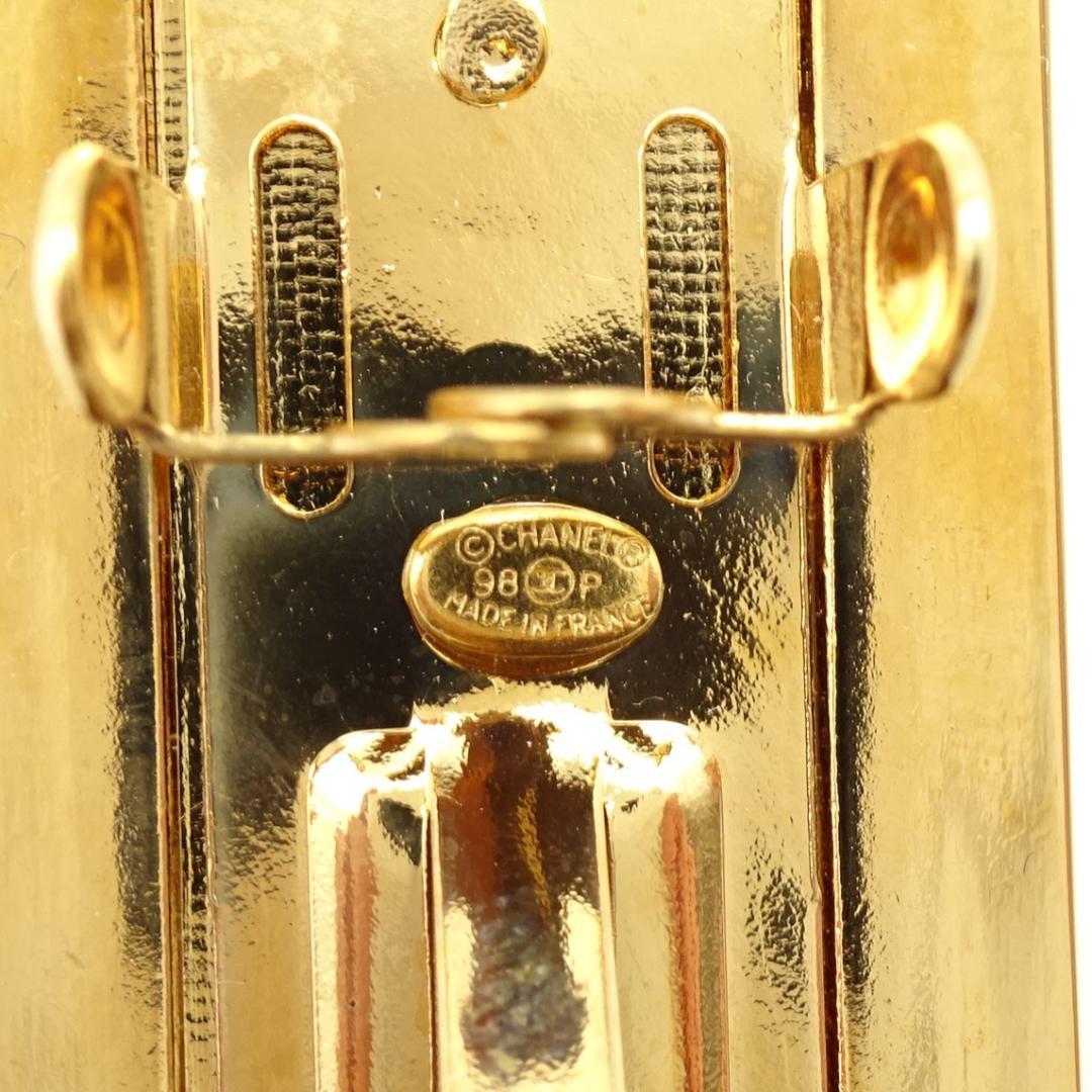 01200-1【美品】シャネル/バレッタ/ロゴ/ゴールド/98P/箱付き