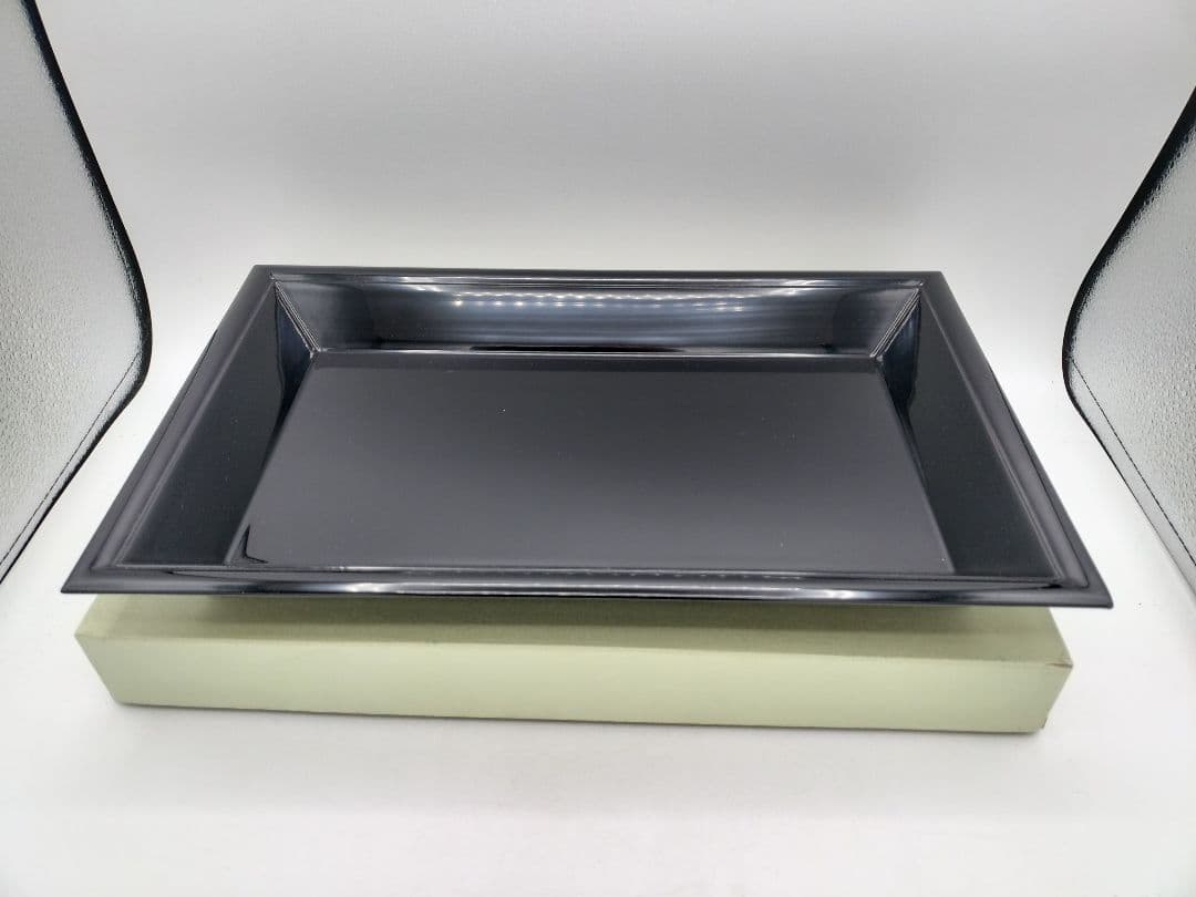 c885 茶歌舞伎セット 真塗盆 棗５ケ 袱紗紅 名乗紙4点セット 古物