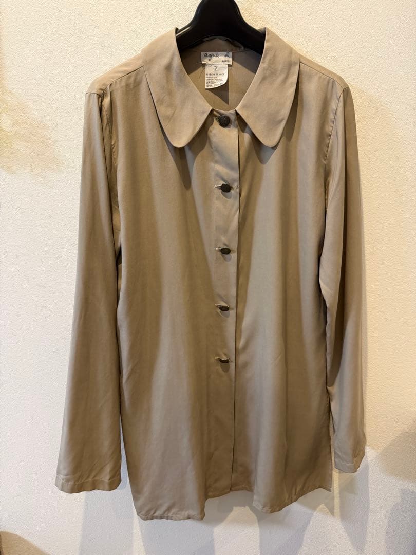 agnes b. アニエスベー　フランス製　シルク100％　長袖シャツ　ブラウス