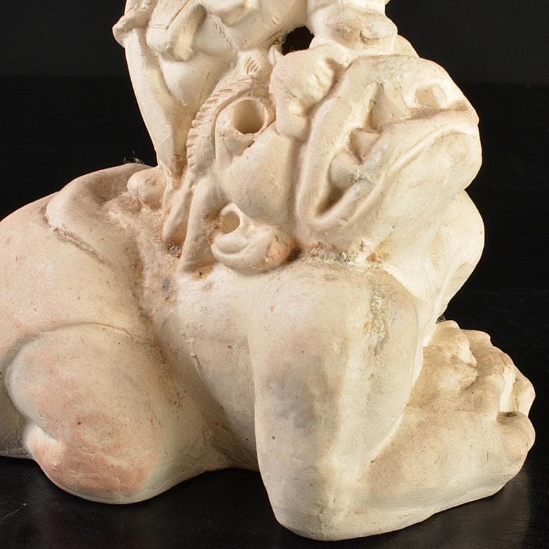 備前焼　落雁窯　古備前　白備前　置物　V　R7153