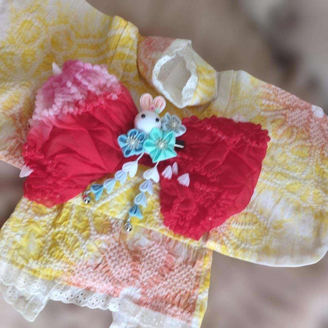 最終お値下げ♥️petittiara有松絞り浴衣、兵児帯ss新品