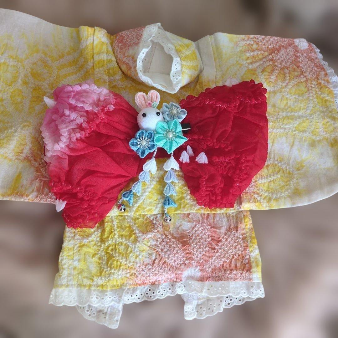 最終お値下げ♥️petittiara有松絞り浴衣、兵児帯ss新品