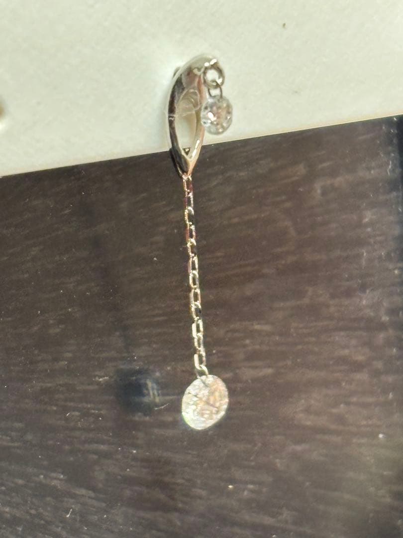 PT900 ダイヤモンド ピアス キャッチ ダイヤ付き 0.07/0.17ct