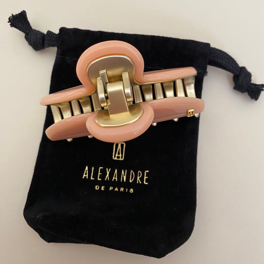 ALEXANDRE DE PARIS ヘアクリップ Mサイズ　コーラルピンク