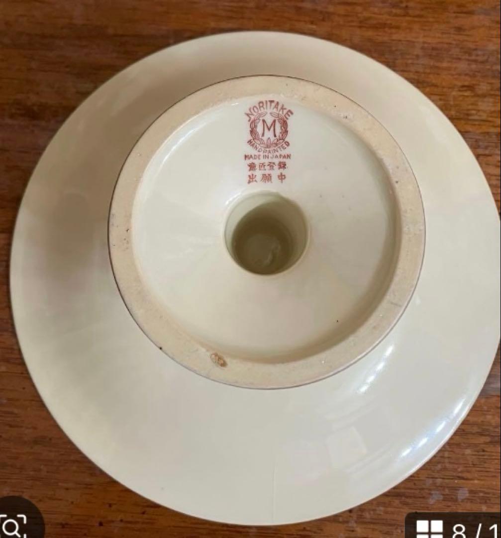 【希少】オールドノリタケ　ハンドペイント　シルエットレディコンポート