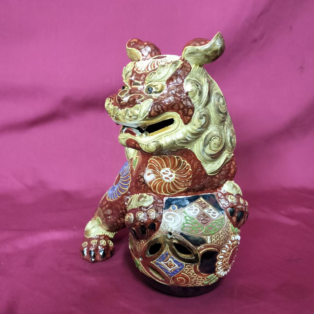 九谷焼　夫婦獅子 対獅子