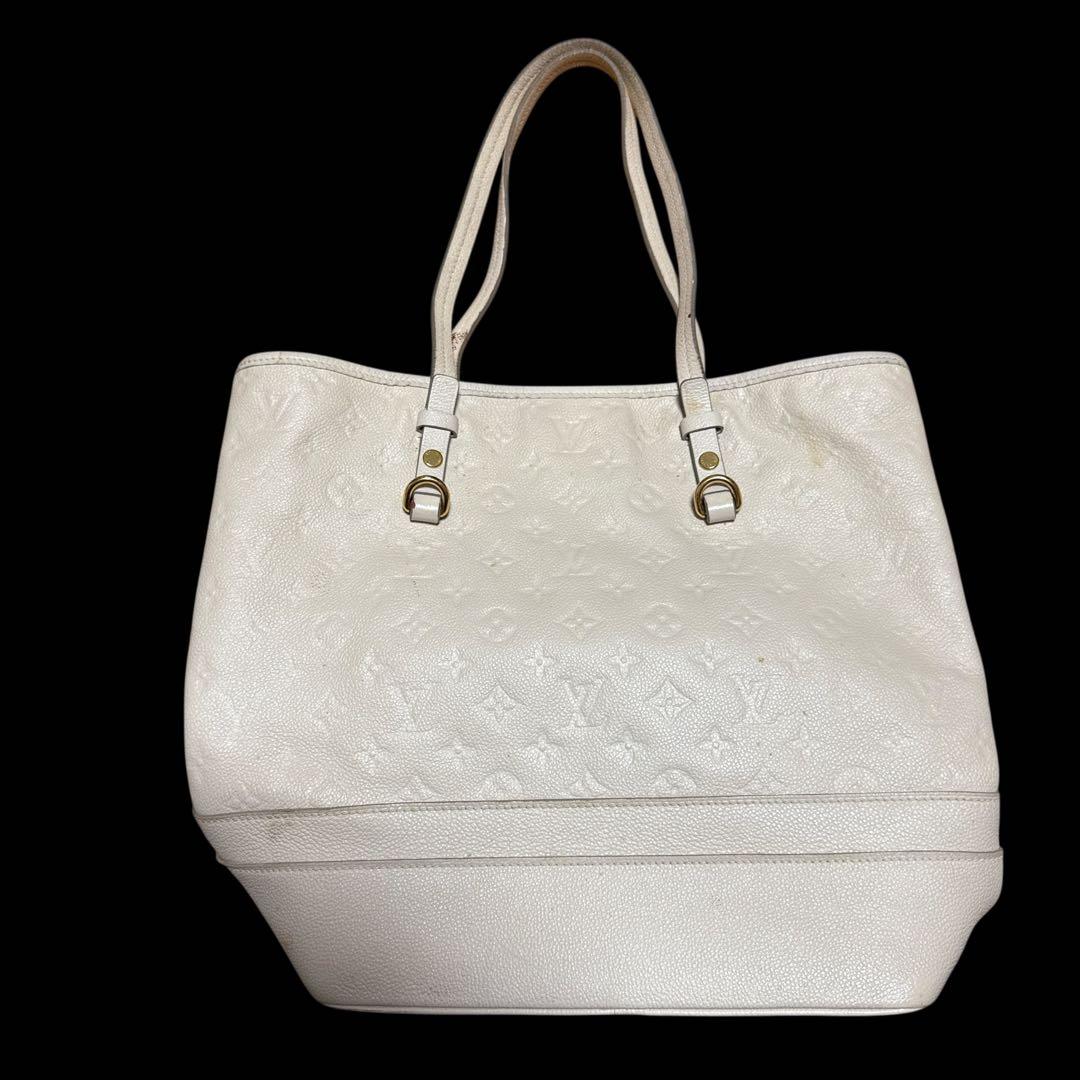 ルイヴィトン トートバッグ モノグラム アンプラント レザー 白 ポーチ付き