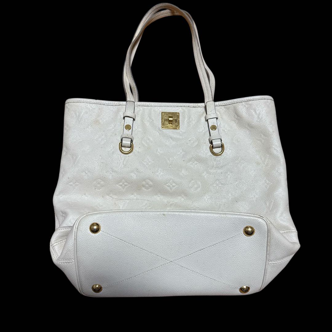 ルイヴィトン トートバッグ モノグラム アンプラント レザー 白 ポーチ付き